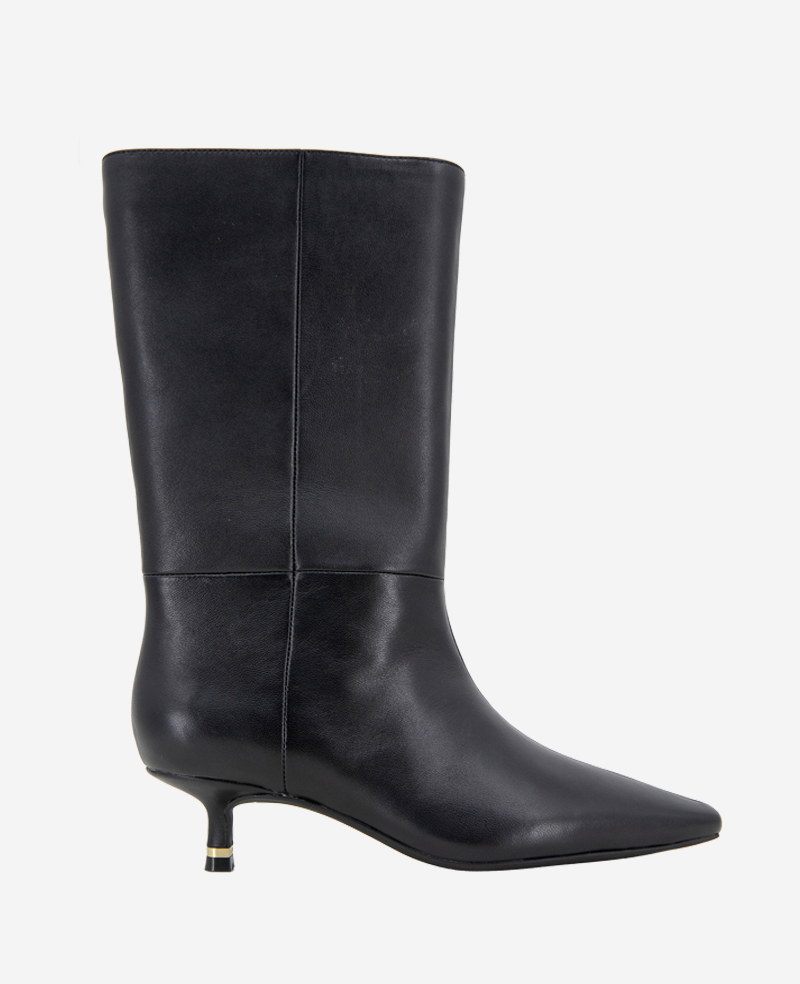 Meryl Leather Bootie Black Leather