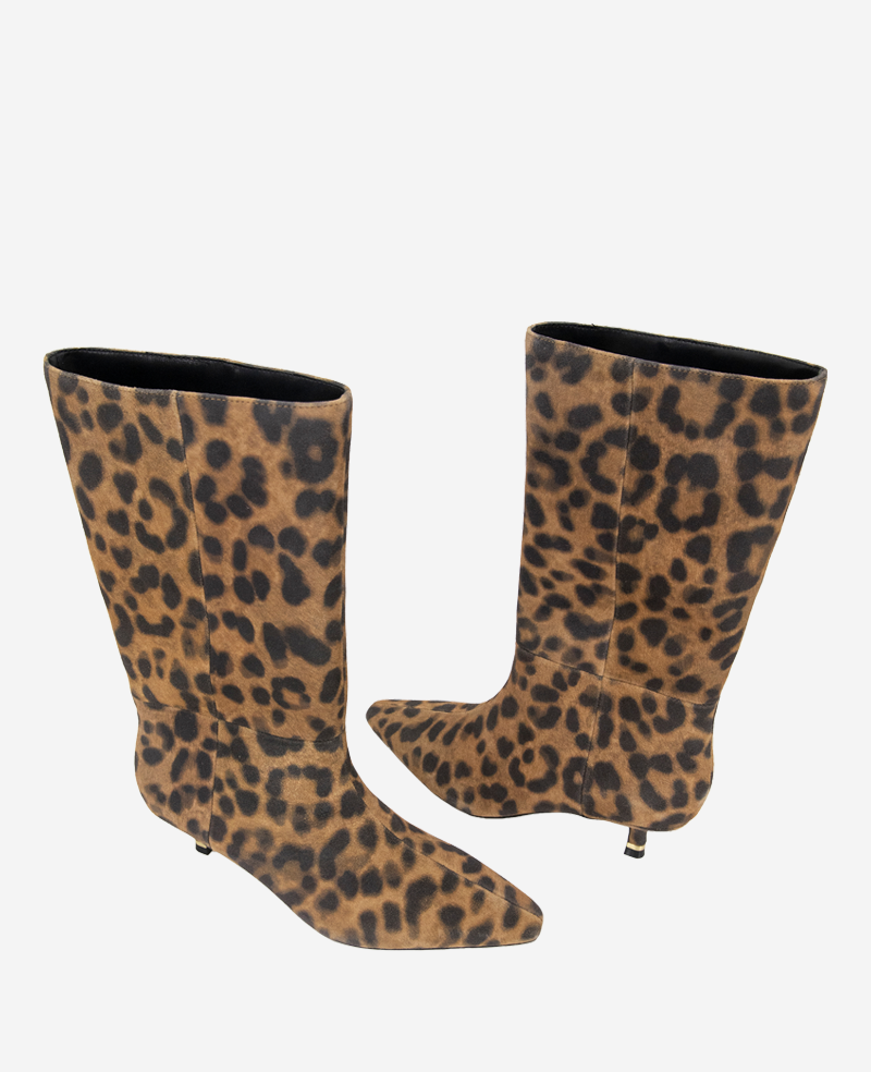 Meryl Suede Leopard Bootie Leopard Suede