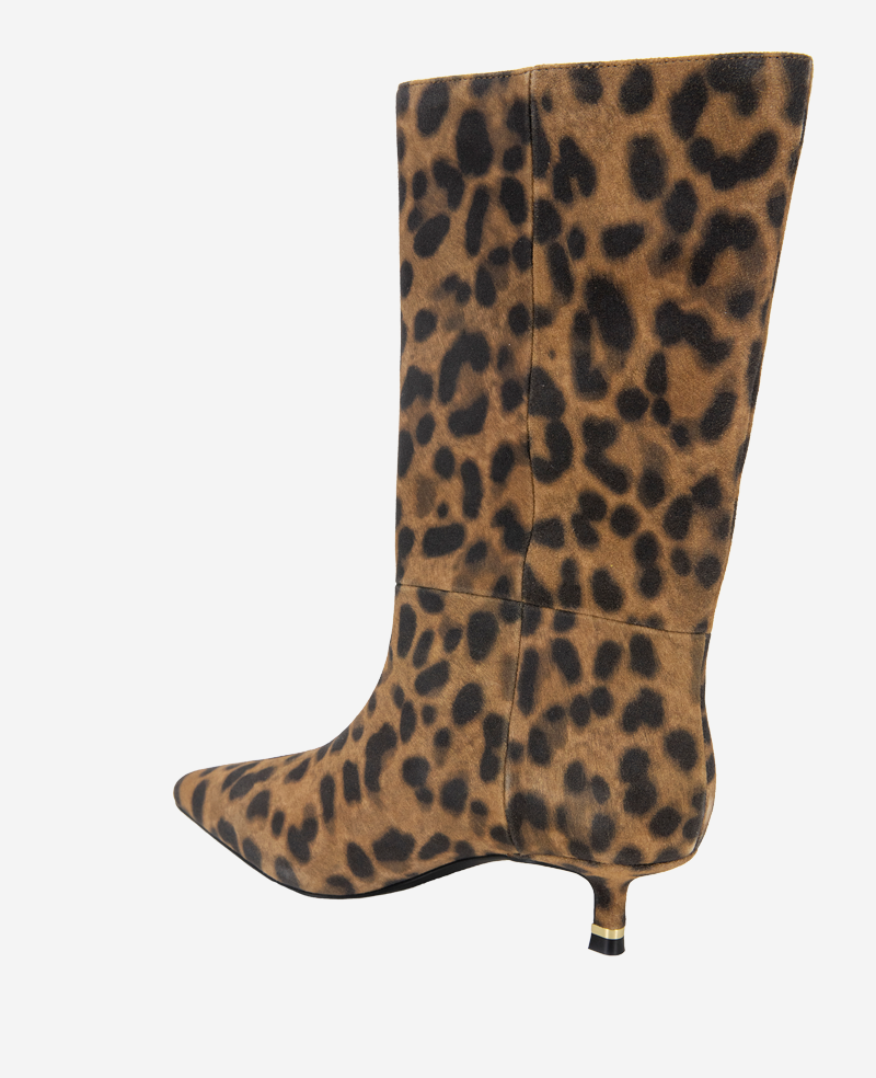 Meryl Suede Leopard Bootie Leopard Suede
