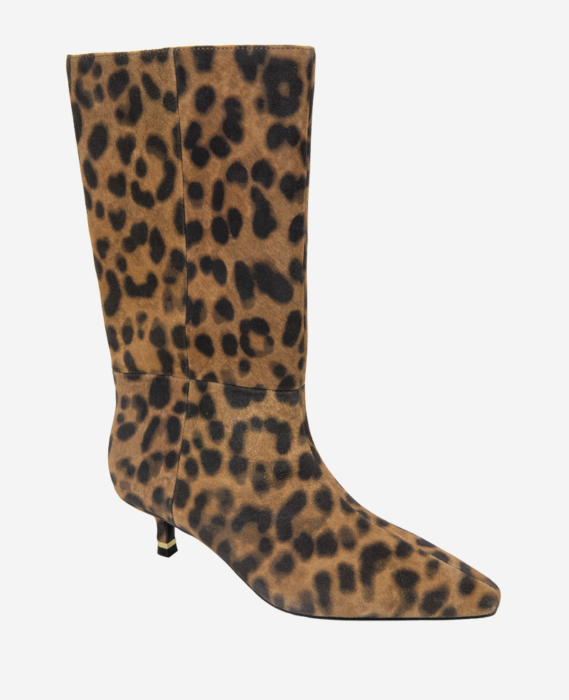 Meryl Suede Leopard Bootie Leopard Suede