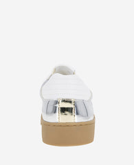 Sam Metallic Leather Mesh Sneaker Silver Mesh