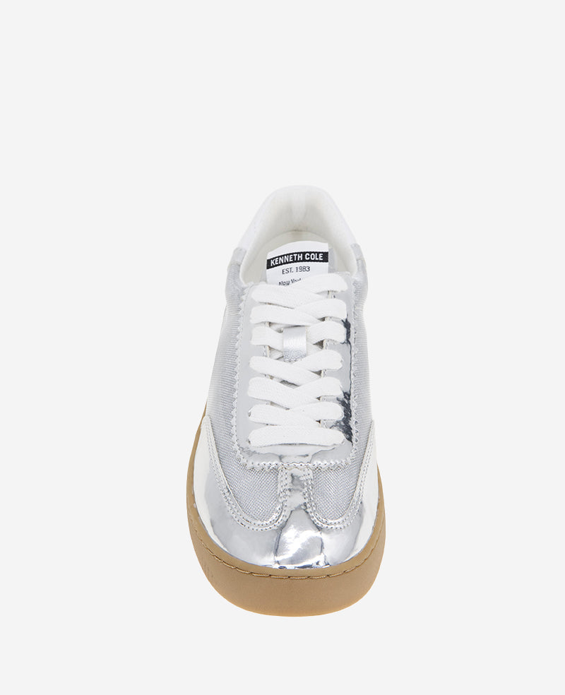 Sam Metallic Leather Mesh Sneaker Silver Mesh