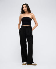 Seamless Cropped Tube Top Black