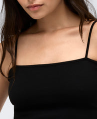 Bandeau Cami W/ Shelf Bra And Adjustable Straps Black