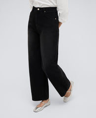 High Rise Barrel Leg Denim Jean Nik Wash