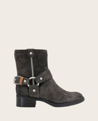 GENTLE SOULS - Barker Suede Moto Boot Charcoal Suede