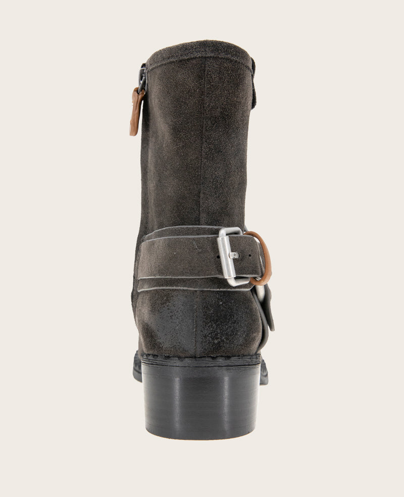 GENTLE SOULS - Barker Suede Moto Boot Charcoal Suede
