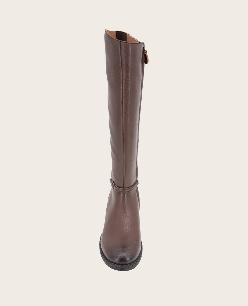 GENTLE SOULS - Barrett Leather Knee Boot Chocolate Leather