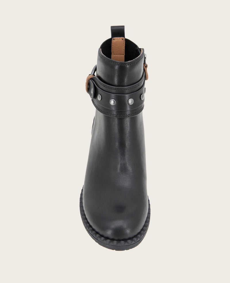 GENTLE SOULS - Bowen Leather Double Gore Boot Black Leather