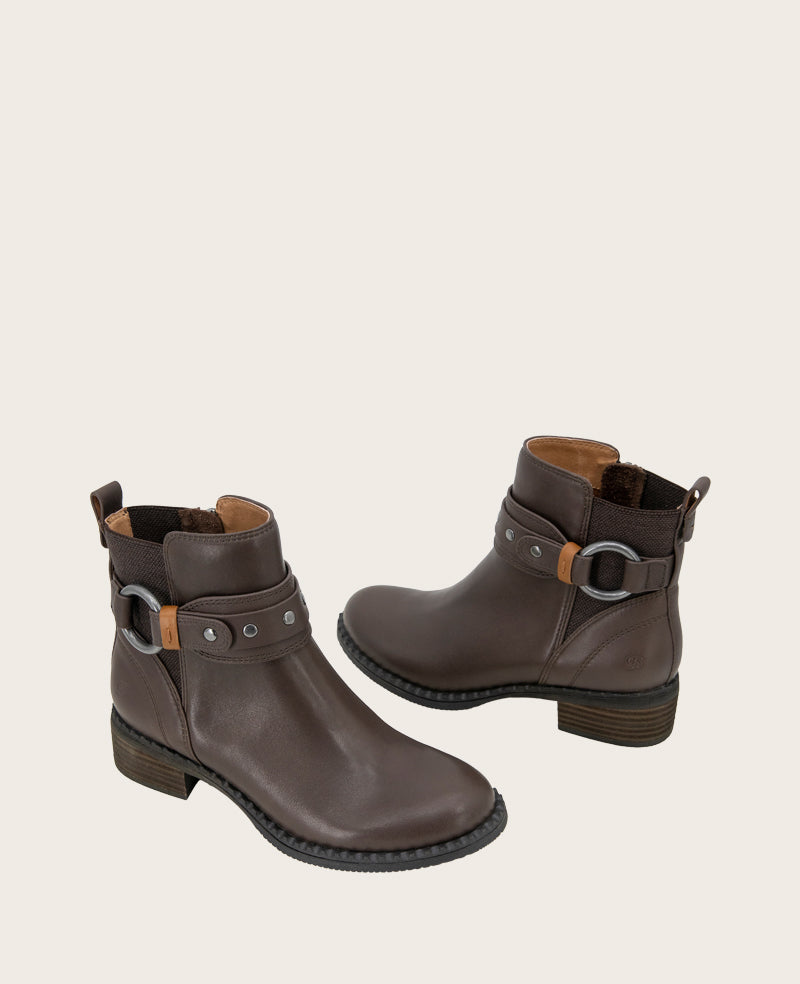 GENTLE SOULS - Bowen Leather Double Gore Boot Chocolate Leather