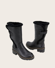 GENTLE SOULS - Bradford Leather Sherpa Lined Boot Black Leather