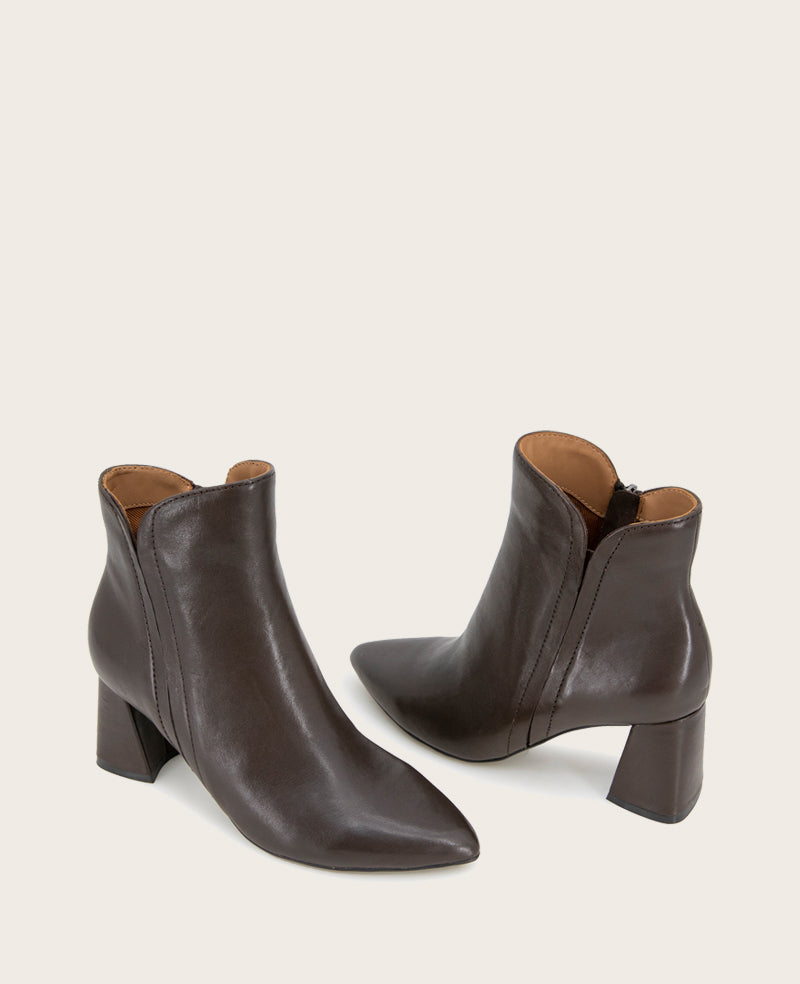 GENTLE SOULS - Danbury Leather Double Gore Heel Boot Chocolate Leather