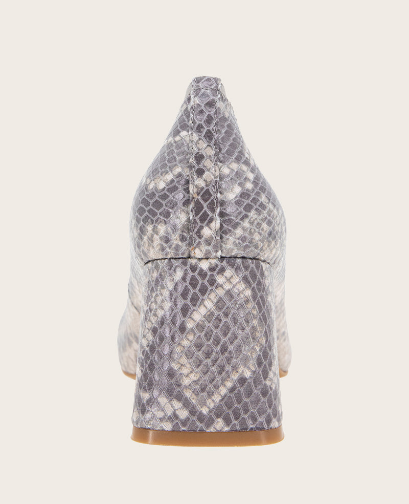 GENTLE SOULS - Dionne Snakeskin Leather Heel Taupe Snake Leather