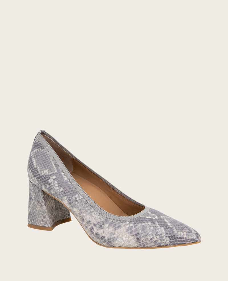GENTLE SOULS - Dionne Snakeskin Leather Heel Taupe Snake Leather