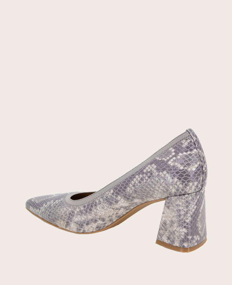 GENTLE SOULS - Dionne Snakeskin Leather Heel Taupe Snake Leather