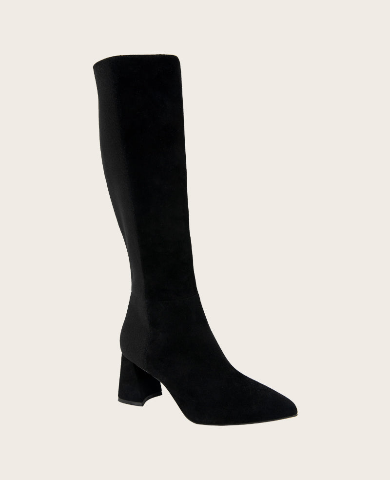 GENTLE SOULS - Dionne Suede Elastic Heel Boot Black Suede