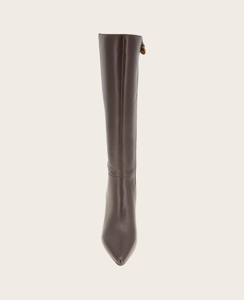 GENTLE SOULS - Dionne Leather Elastic Heel Boot Chocolate Leather