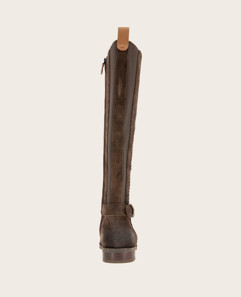 GENTLE SOULS - Elmwood Suede Detail Stitch Boot Chocolate Suede