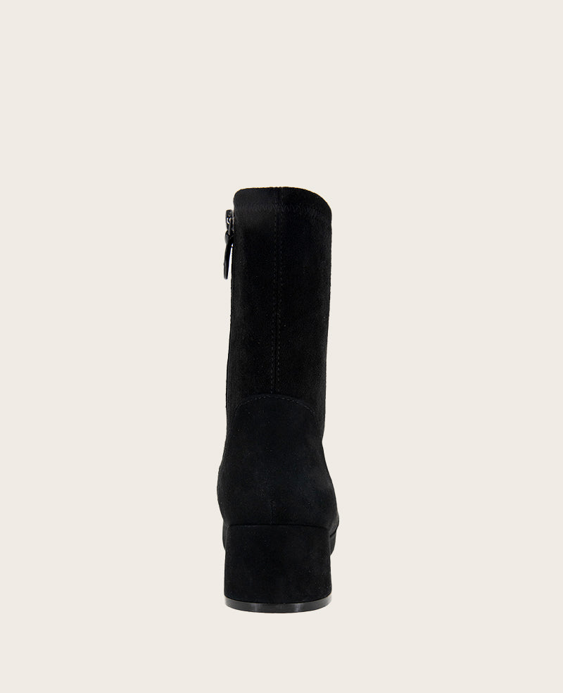 GENTLE SOULS - Emily Suede Side Zip Boot Black Suede