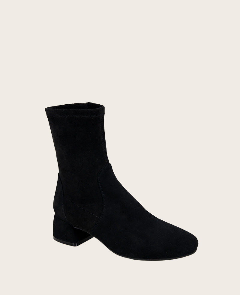 GENTLE SOULS - Emily Suede Side Zip Boot Black Suede
