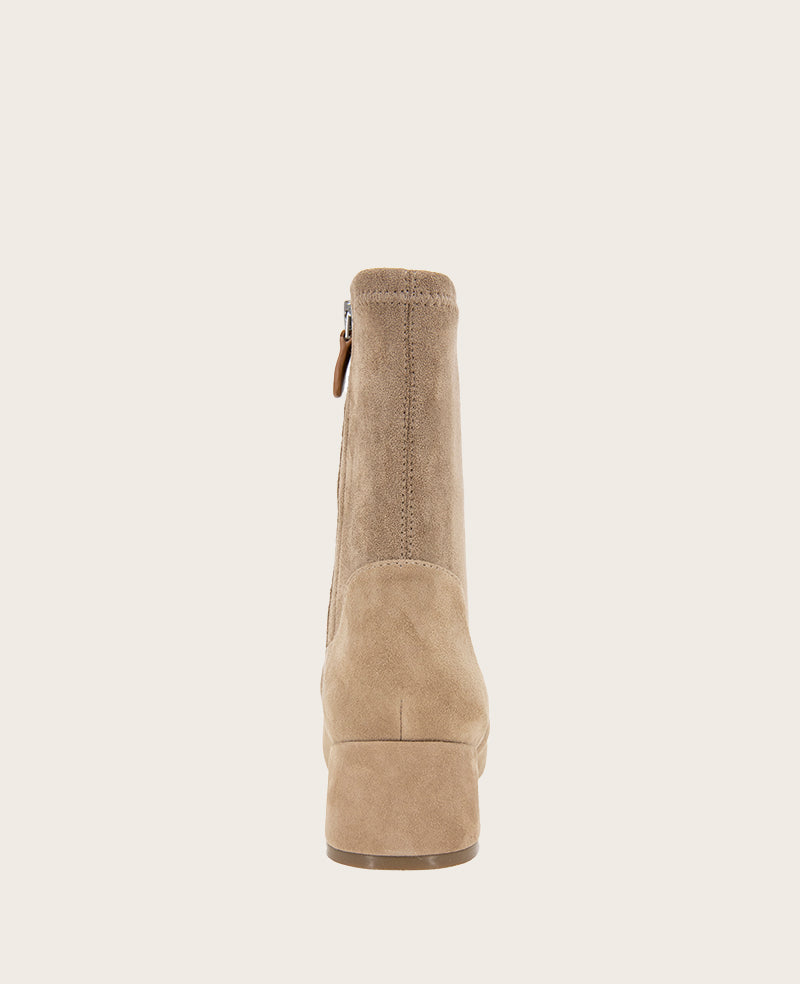 GENTLE SOULS - Emily Suede Side Zip Boot Mushroom Suede