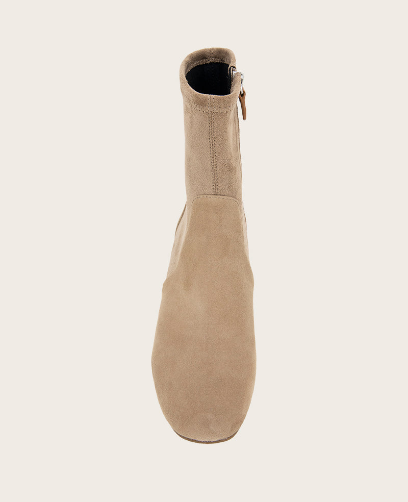 GENTLE SOULS - Emily Suede Side Zip Boot Mushroom Suede