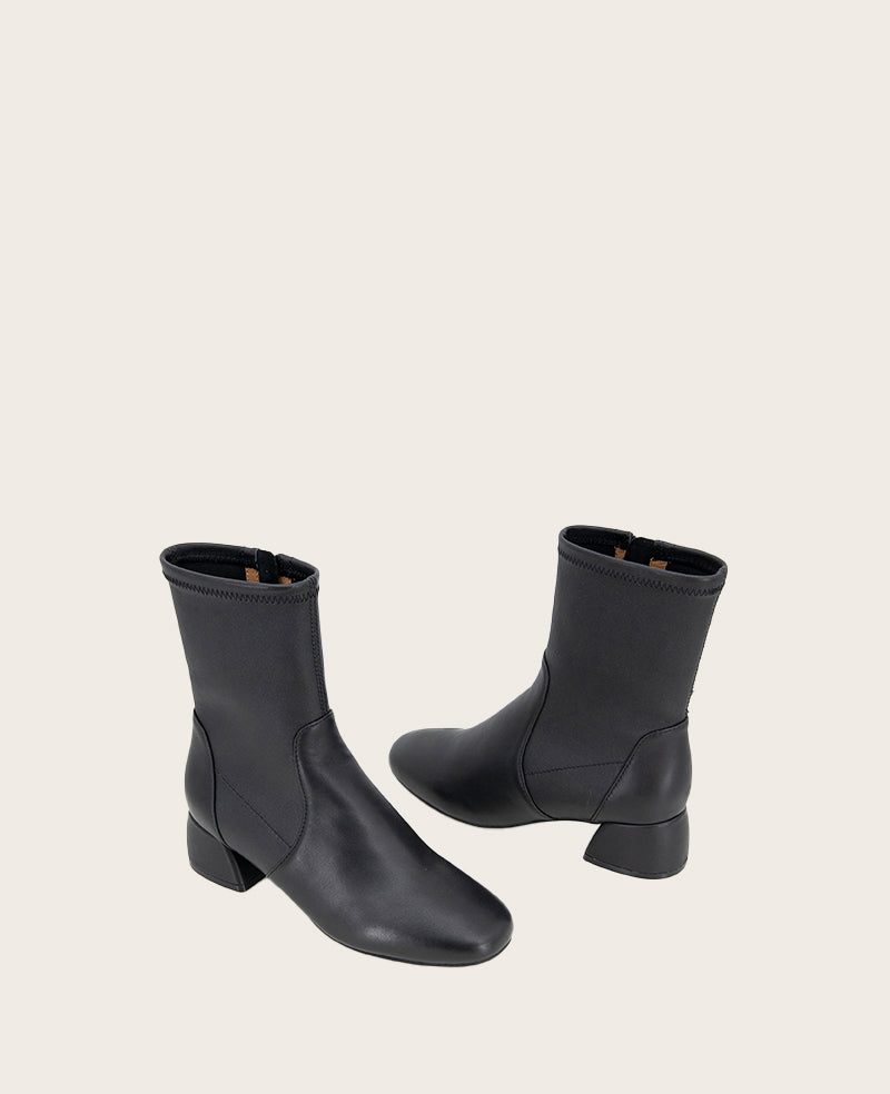 GENTLE SOULS - Emily Stretch Leather Side Zip Boot Black