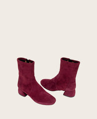 GENTLE SOULS - Emily Suede Side Zip Boot Burgundy Suede