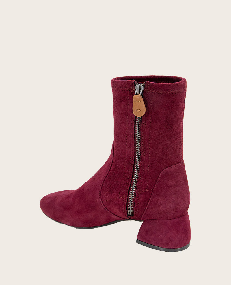 GENTLE SOULS - Emily Suede Side Zip Boot Burgundy Suede