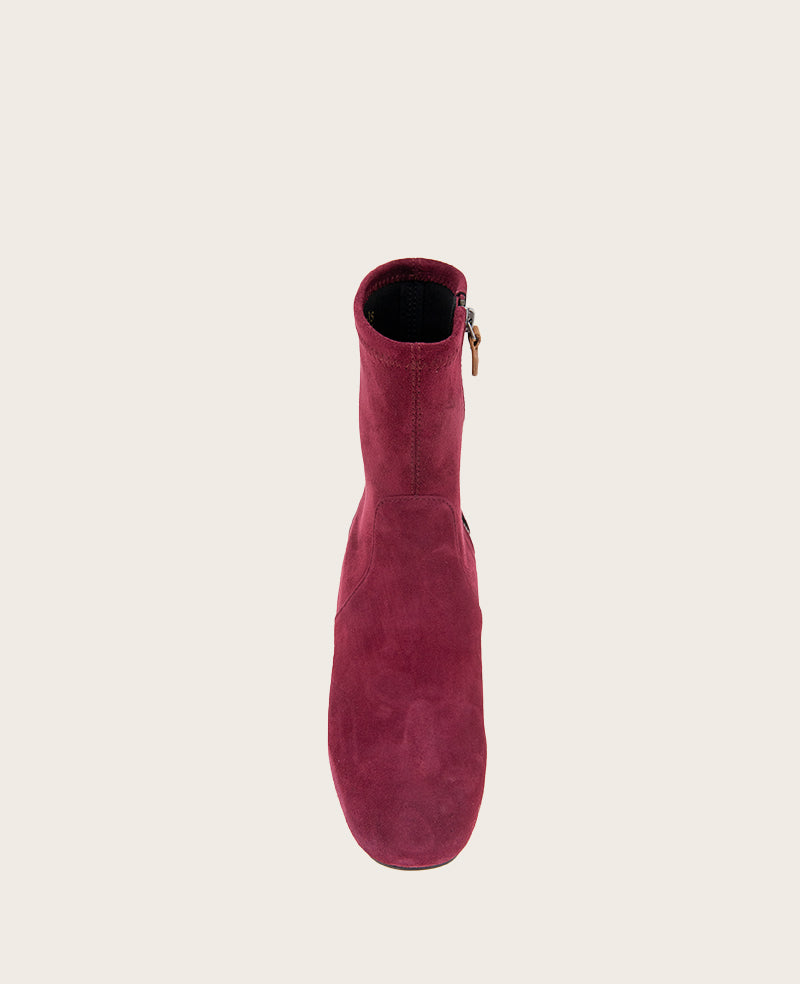 GENTLE SOULS - Emily Suede Side Zip Boot Burgundy Suede