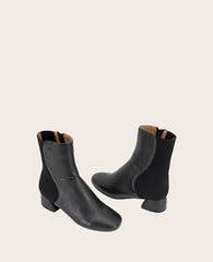 GENTLE SOULS - Emily Leather Elastic Side Zip Boot Black Leather