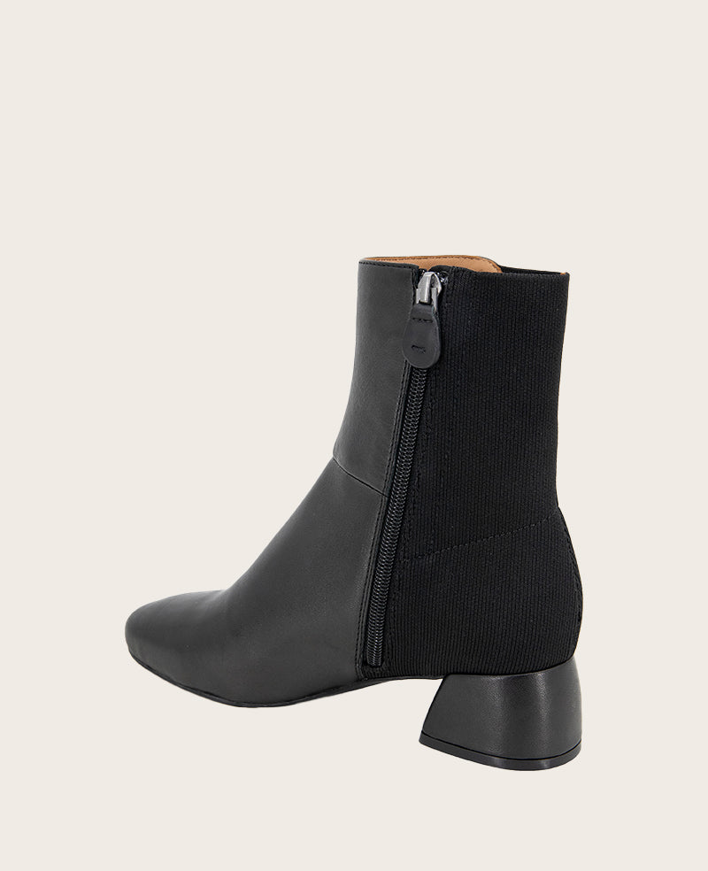 GENTLE SOULS - Emily Leather Elastic Side Zip Boot Black Leather