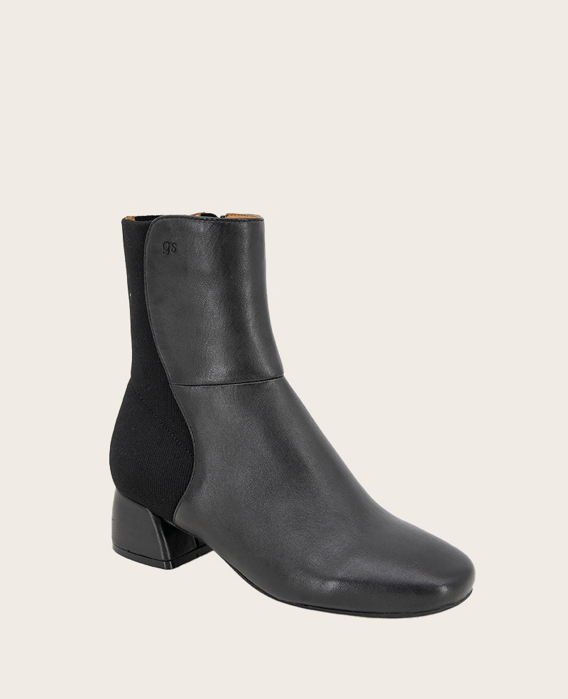 GENTLE SOULS - Emily Leather Elastic Side Zip Boot Black Leather