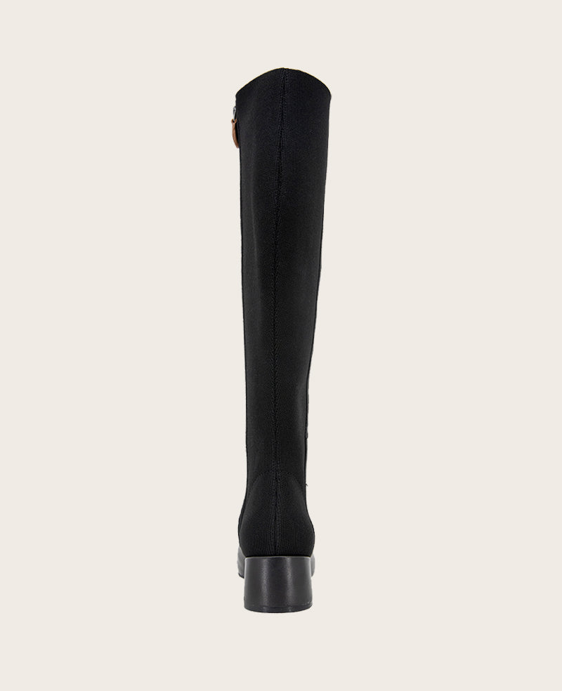 GENTLE SOULS - Emily Tall Leather Elastic Boot Black Leather