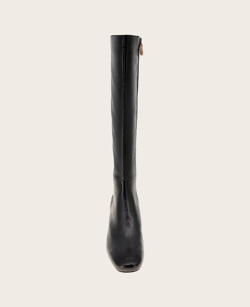 GENTLE SOULS - Emily Tall Leather Elastic Boot Black Leather