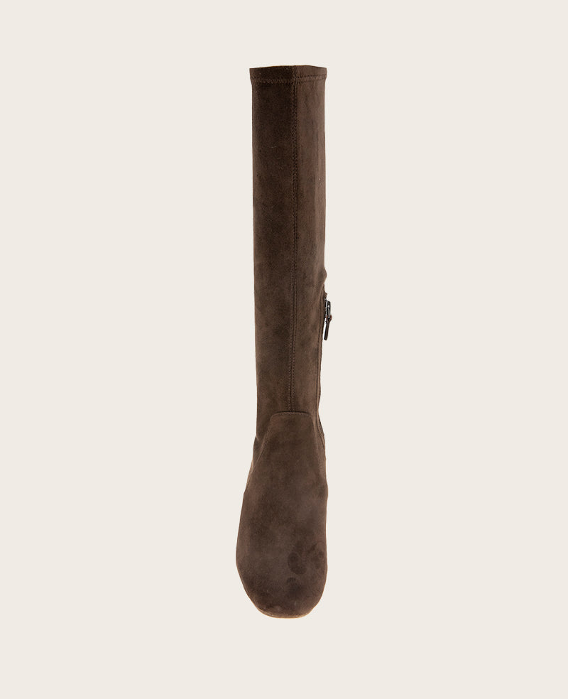 GENTLE SOULS - Emily Tall Suede Elastic Boot Chocolate Suede