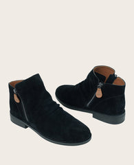 GENTLE SOULS - Emma Suede Double Zip Bootie Black Suede