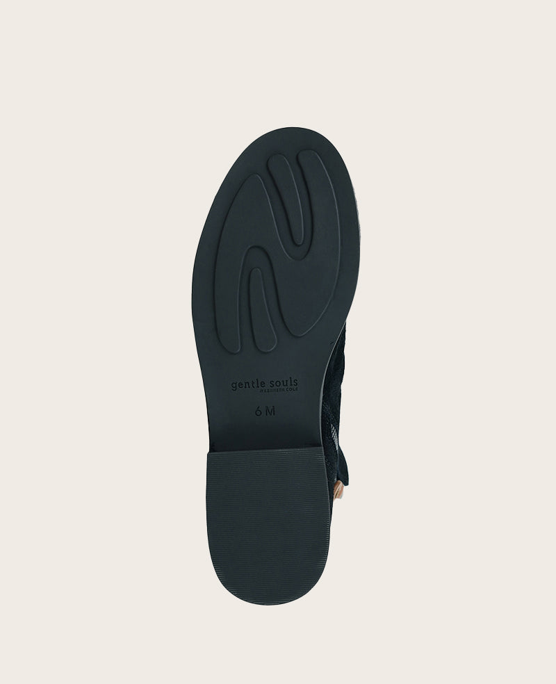 GENTLE SOULS - Emma Suede Double Zip Bootie Black Suede