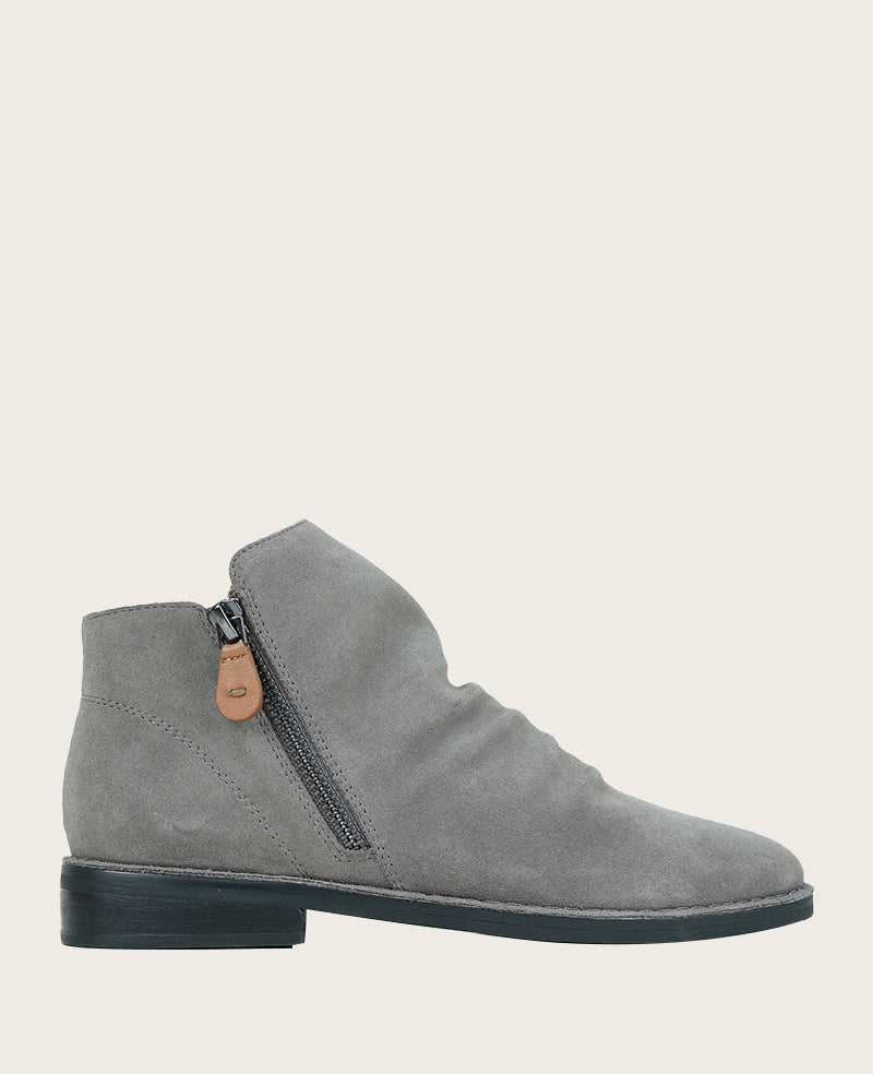 GENTLE SOULS - Emma Suede Double Zip Bootie Cement Suede