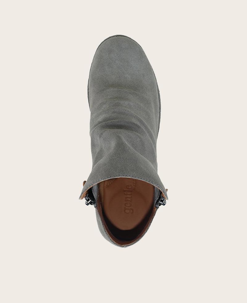 GENTLE SOULS - Emma Suede Double Zip Bootie Cement Suede