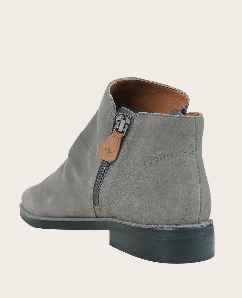 GENTLE SOULS - Emma Suede Double Zip Bootie Cement Suede