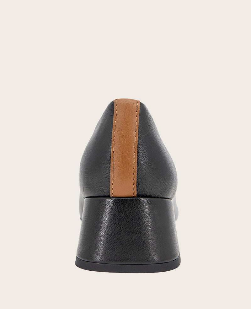 GENTLE SOULS - Lancine Leather Bow Heel Black Leather