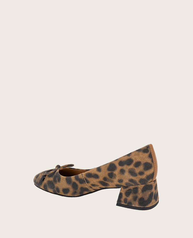 GENTLE SOULS - Lancine Suede Leopard Bow Heel Leopard Suede