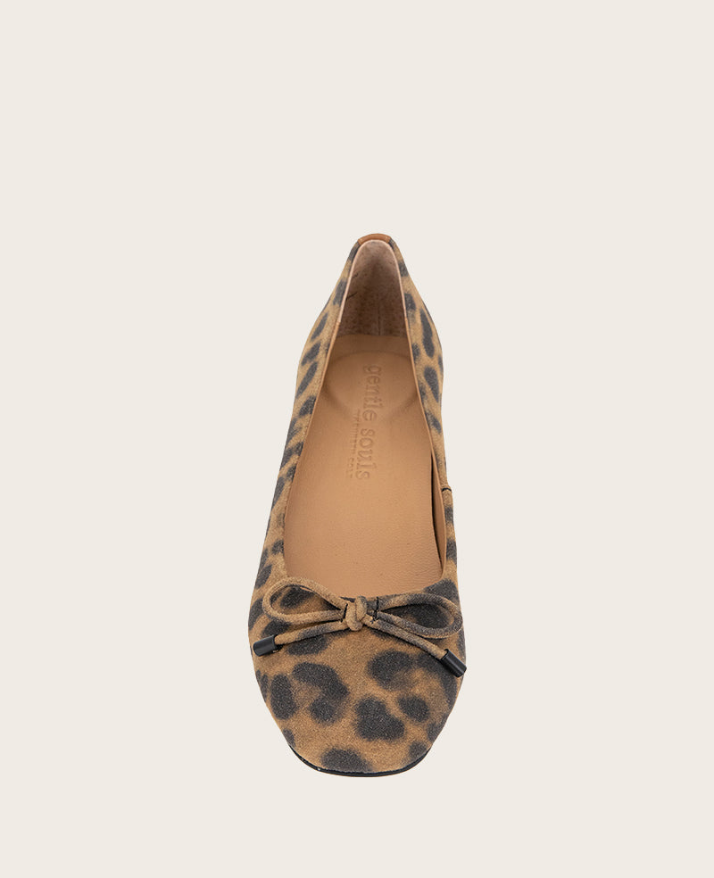 GENTLE SOULS - Lancine Suede Leopard Bow Heel Leopard Suede