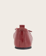 GENTLE SOULS -  Marilyn Leather Pleated Ballet Flat Rio Red Leather