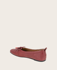 GENTLE SOULS -  Marilyn Leather Pleated Ballet Flat Rio Red Leather