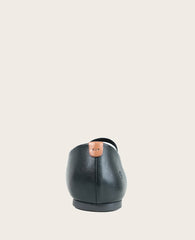GENTLE SOULS -  Walden Leather Pleated Toe Mary Jane Flat Black Leather