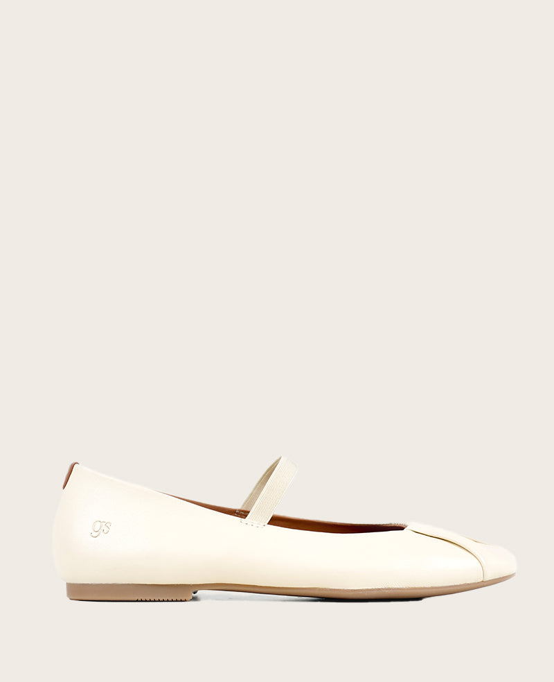 GENTLE SOULS -  Walden Leather Pleated Toe Mary Jane Flat Lambs Wool Leather