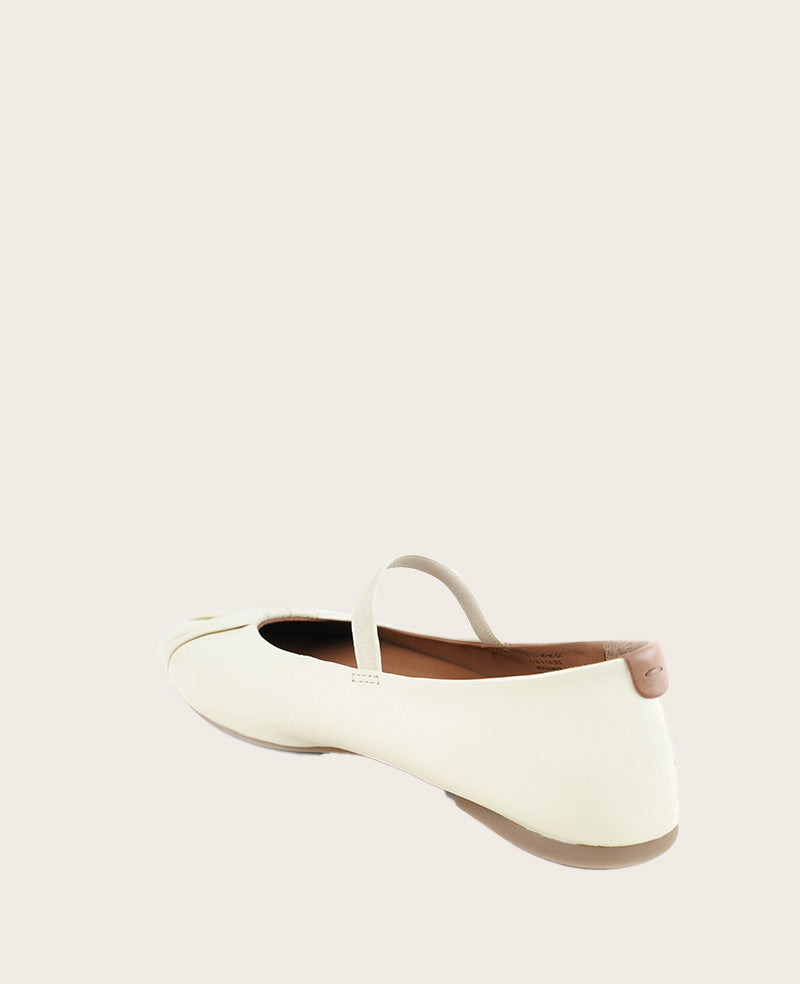 GENTLE SOULS -  Walden Leather Pleated Toe Mary Jane Flat Lambs Wool Leather