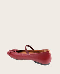 GENTLE SOULS - Walden Leather Pleated Toe Mary Jane Flat Rio Red Leather